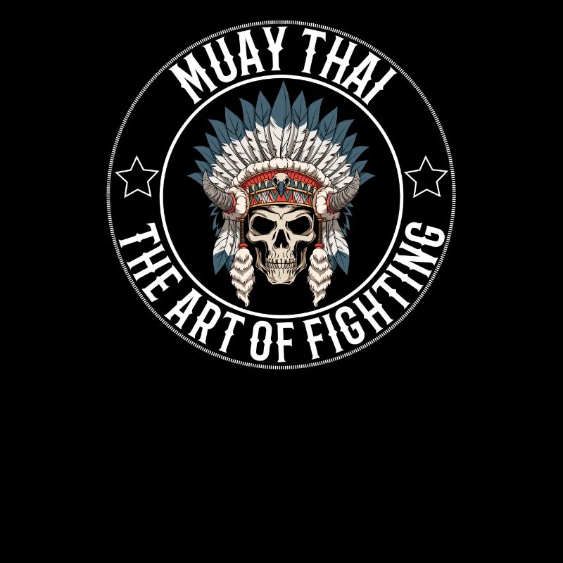 Muay Thai Kampfkunst Skelett Kriegshaube