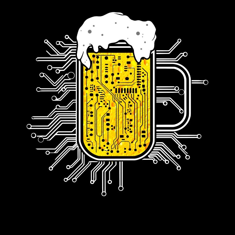 Computerchip Bier Nerd CPU Informatiker Lustig