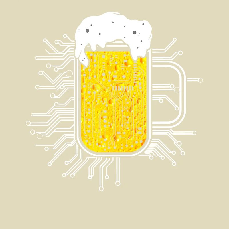 Computer Chip Beer Nerd CPU Computer Scientist Funny