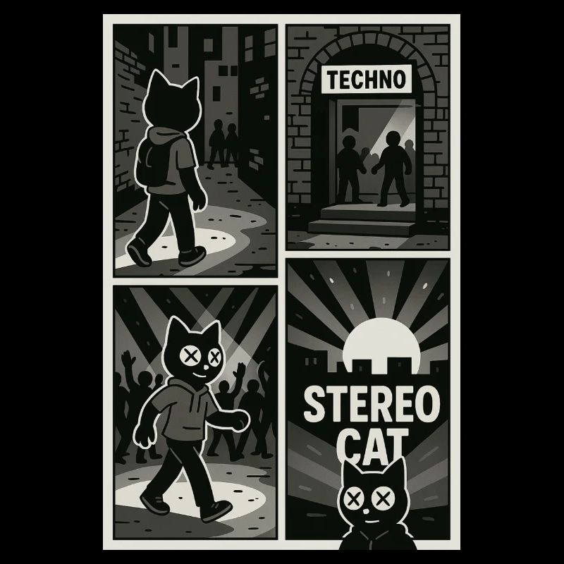 Stereo Cat - Comic - Techno Club
