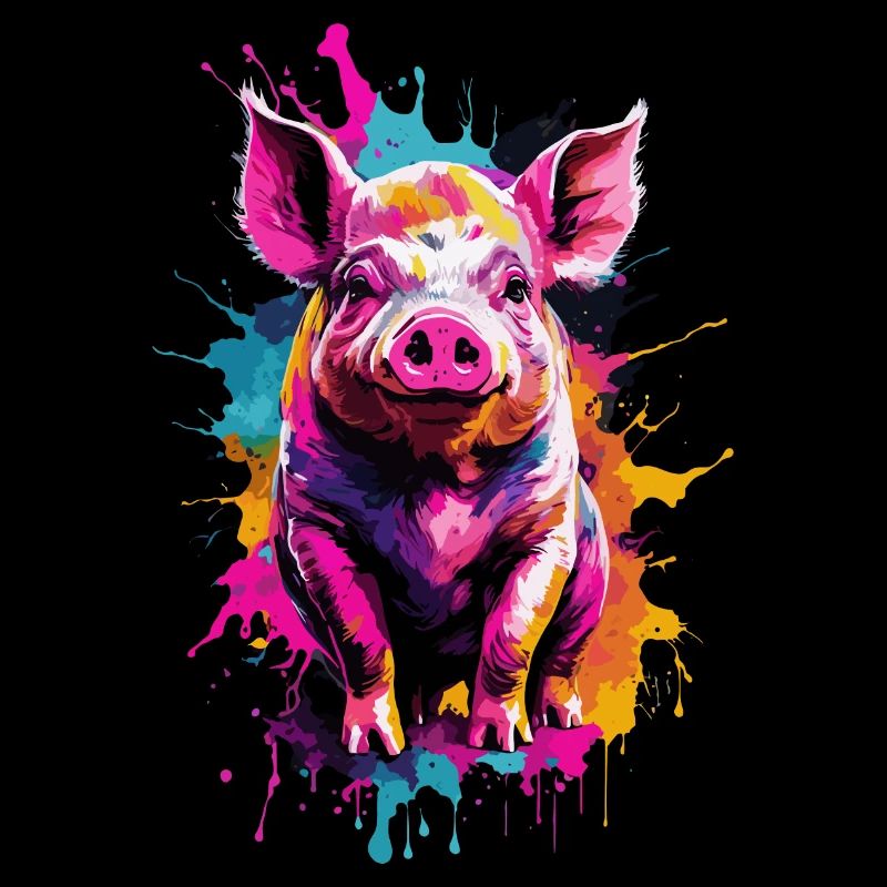 Cochon Cool Pig dans un design coloré et cool
