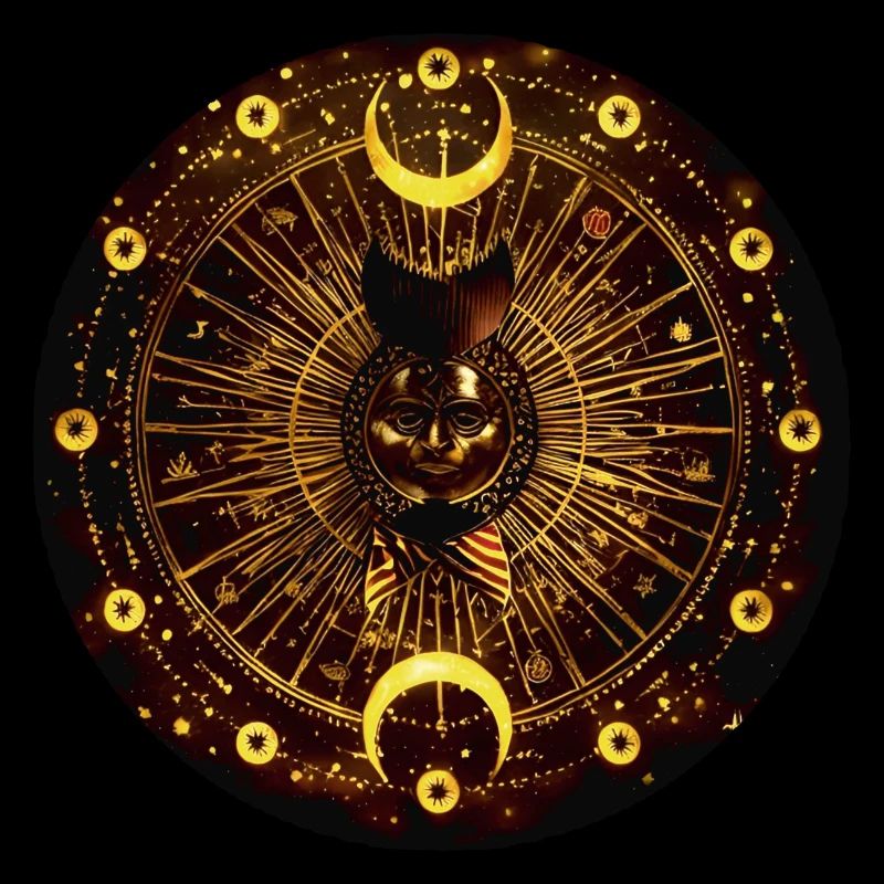Sun, Moon, Gold, Drawing