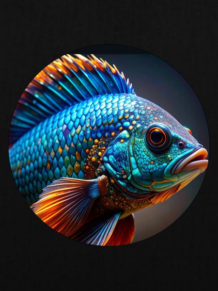 Fisch,bunt,pailletten,glitzer,blau