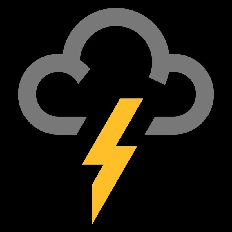 symbole météo éclair éclair icône de nuage gris