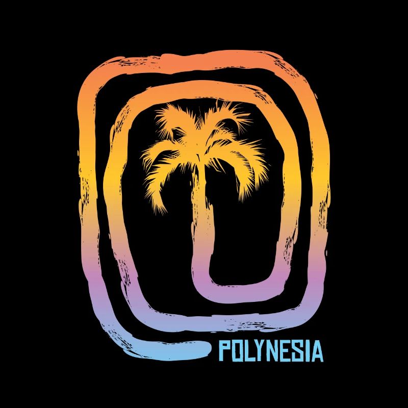 Cool Polynesia Palm Tree Souvenir Vacances