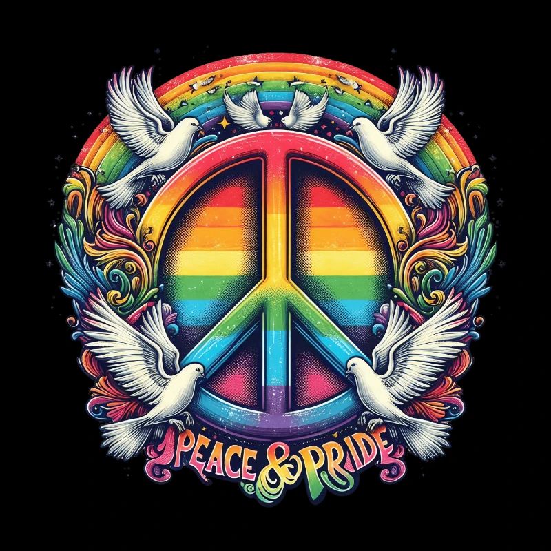LGBT Pride Month Peace and Pride Design