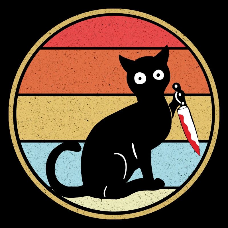 Lustige Katze mit Messer
