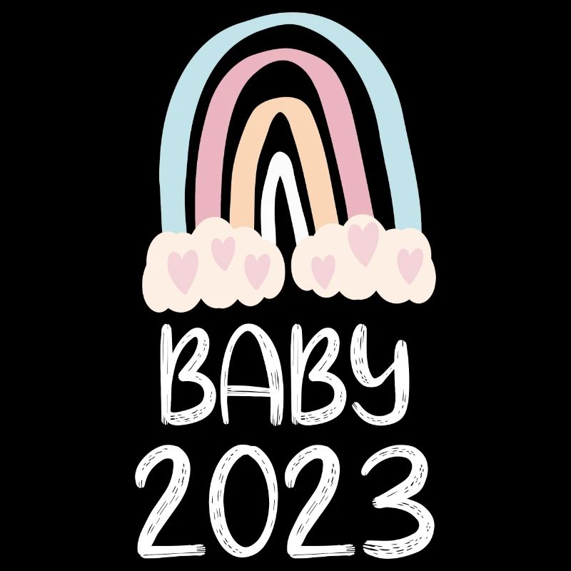 Bébé 2023 Doux arc-en-ciel avec des cœurs