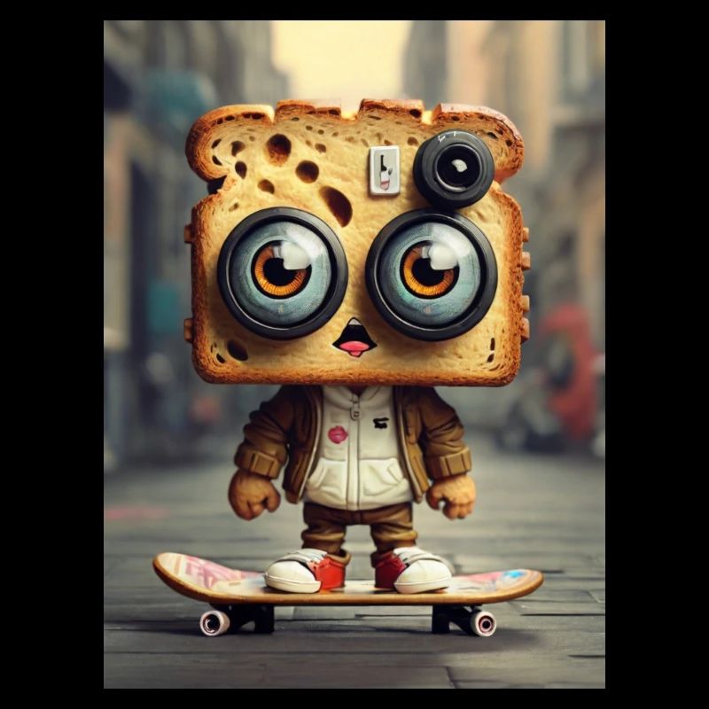 Toasbrot auf Skateboard