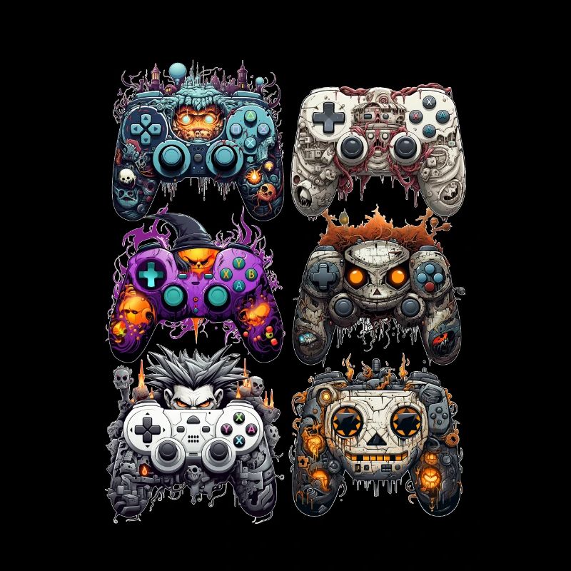 Ensemble de manette de jeu drôle d’Halloween