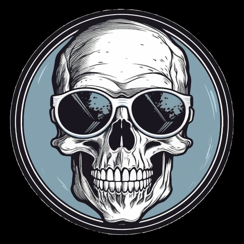 Skull with sunglasses, skull, skeleton