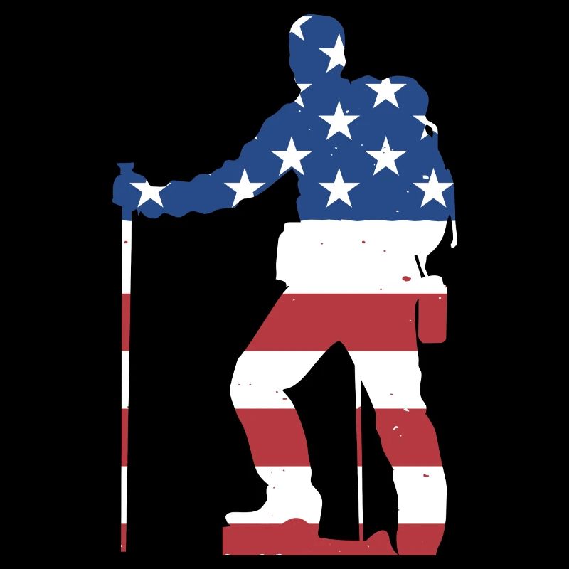 Hiker Us Drapeau Randonnée