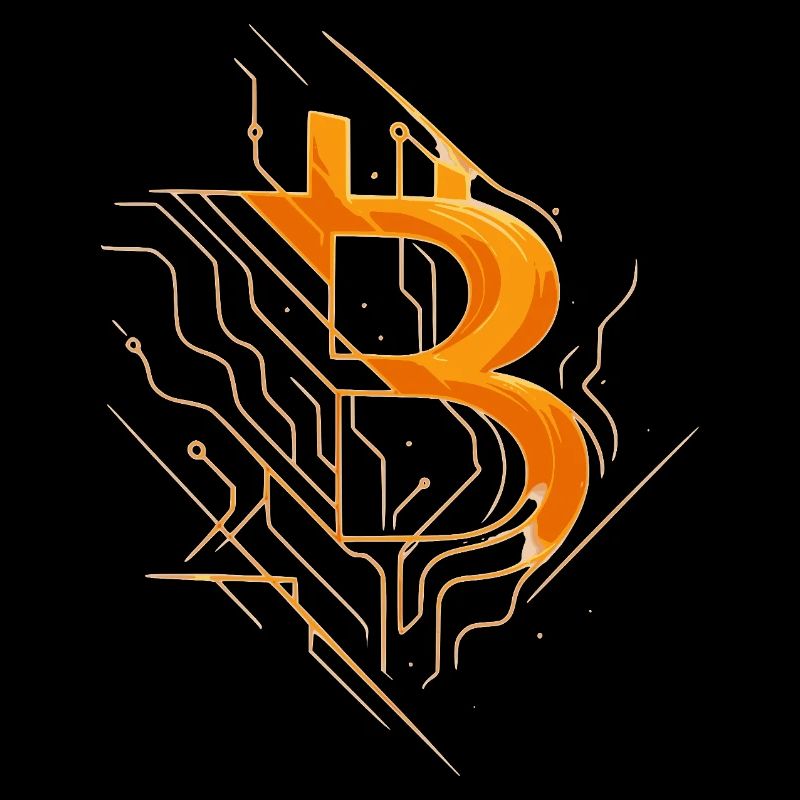 Bitcoin B in leuchtendem orange