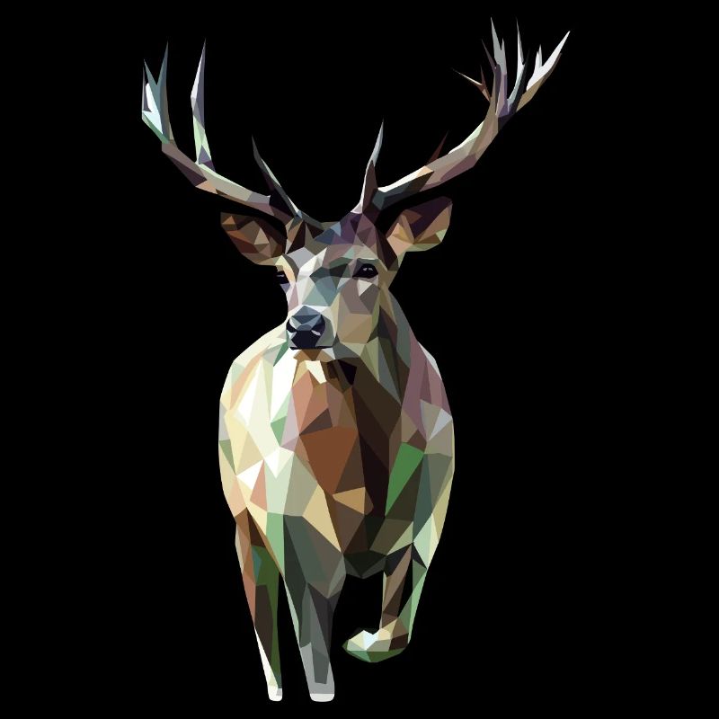 Cerf géométrique – Conception polygonale moderne