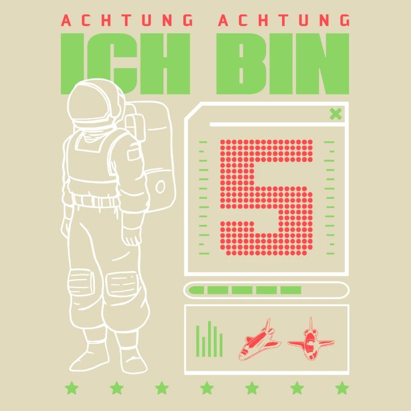 Geburtstag Astronaut Interface Junge 5 Jahre alt