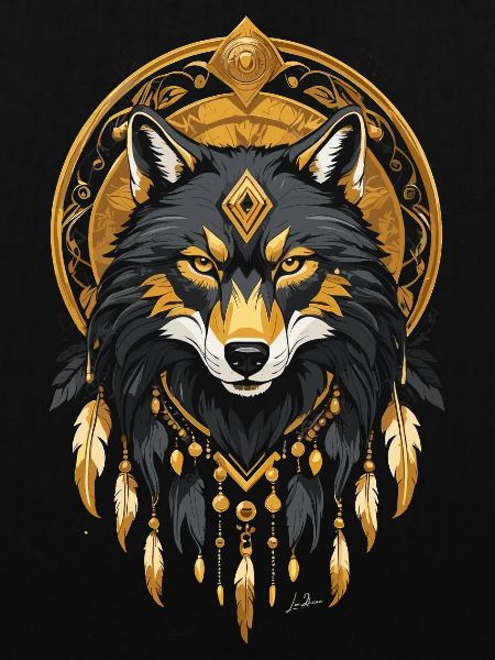 Gold Indischer Wolf
