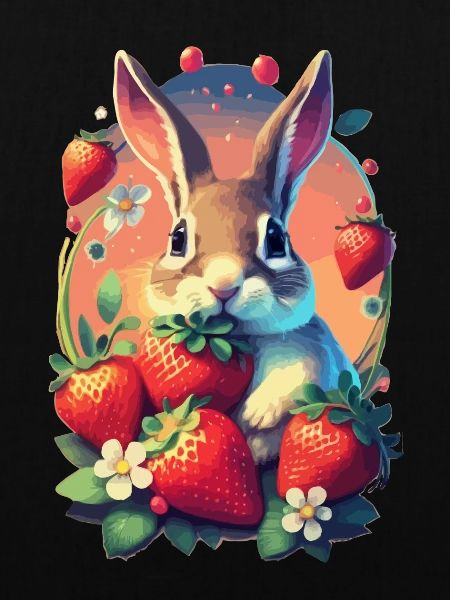 Cute Bunny with Strawberries