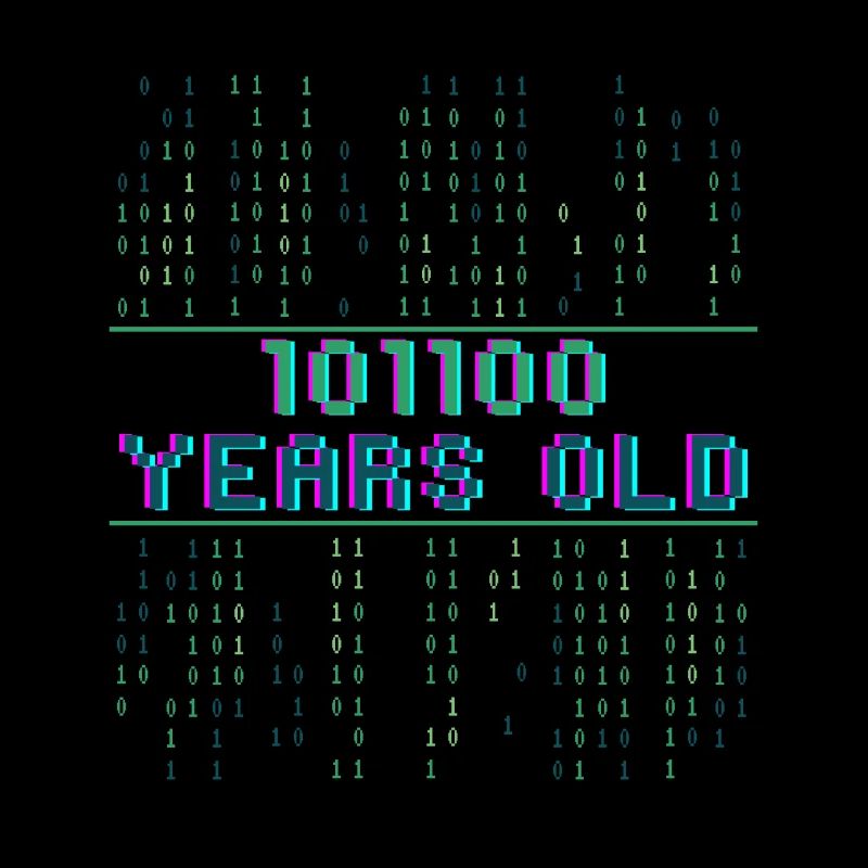 44. Geburtstag 44 Jahre alt Binärcode Coder