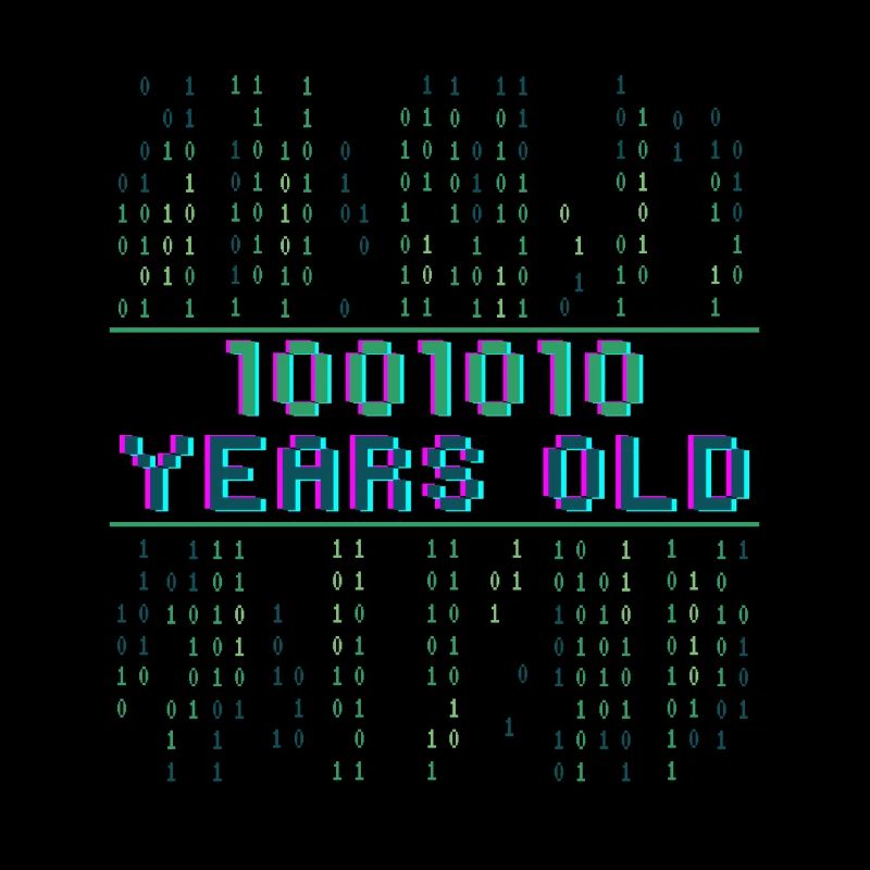 74. Geburtstag 74 Jahre alt Binärcode Coder