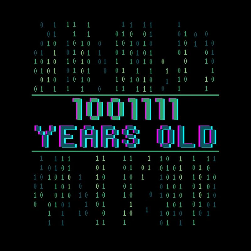 79th Birthday 79 years old Binary Code Computer Science