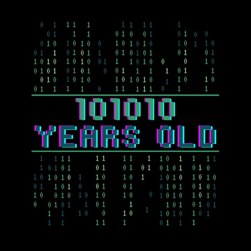 42. Geburtstag 42 Jahre alt Binärcode Informatik