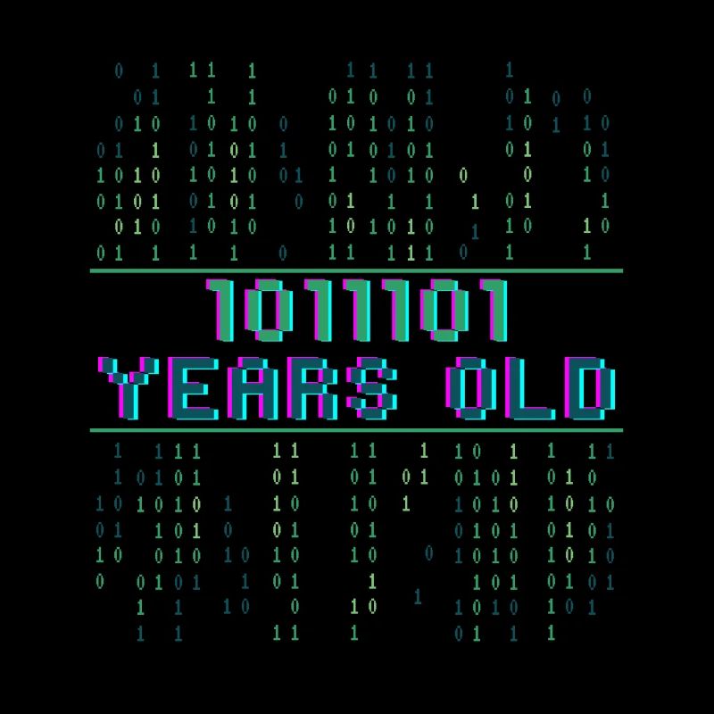 93rd Birthday 93 years old Binary Code Coder