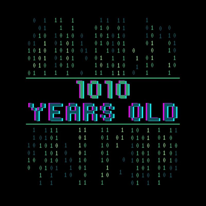 10. Geburtstag 10 Jahre alt Binärcode Coder