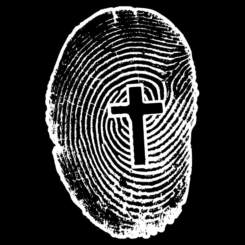 Empreinte digitale Croix Catholique Chrétienne Symbole
