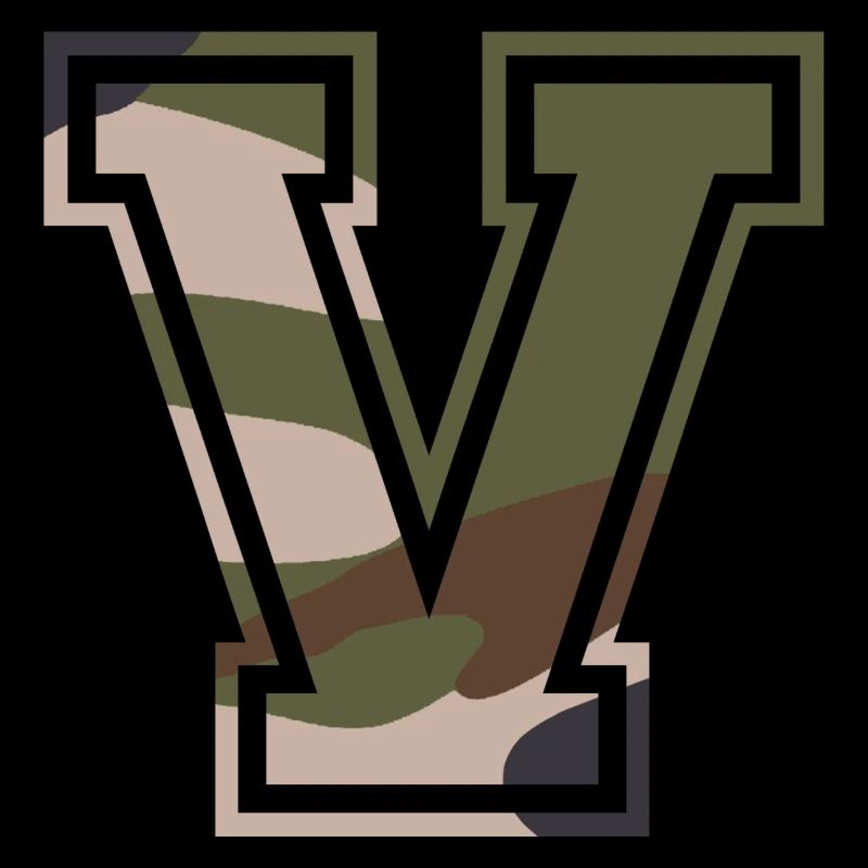 V, Monogramme, Camouflage Vert-Marron
