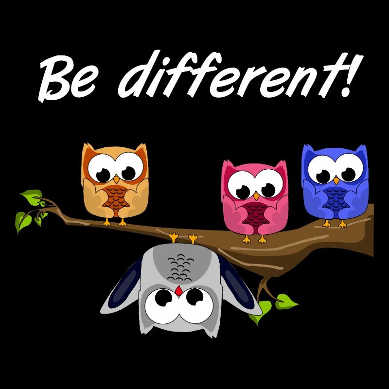 Être différent! - Sweet Fun Saying - Devise des hiboux