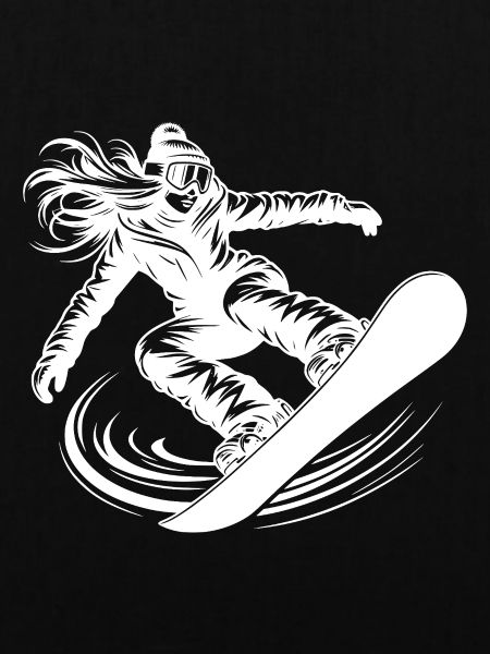 Coole Snowboarderin Snowboarding mit Eleganz