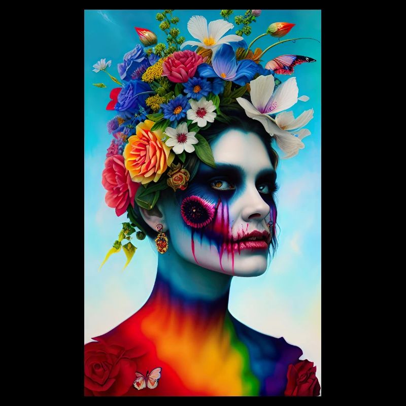 ARTWORK Flower Head Rainbow