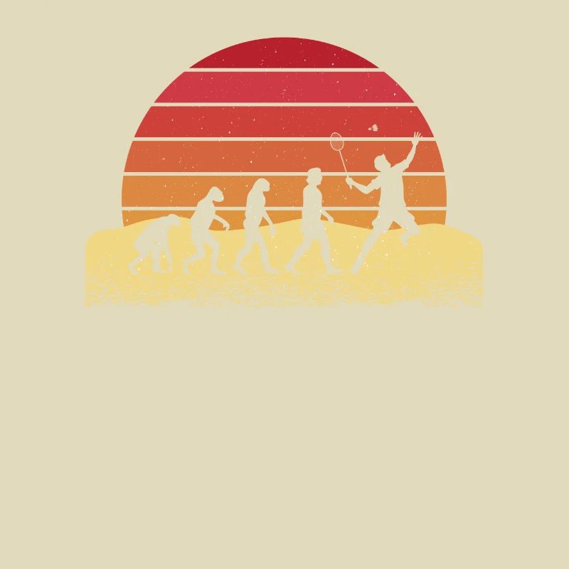 Evolution Badminton Rétro Coucher de soleil Design