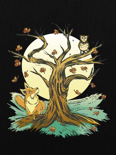 Fuchs Eule Wald Camping Tiere