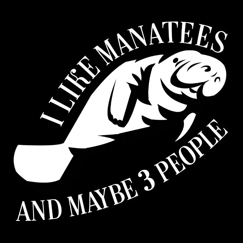 Manatee Dugong with funny saying
