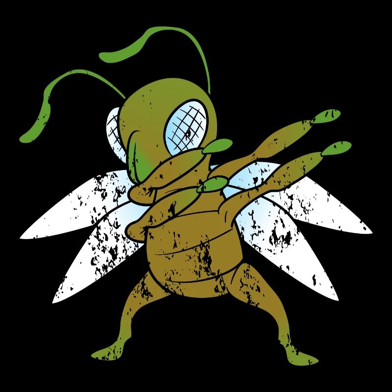 Retro Vintage Grunge Style Dabbing Dab Grasshopper