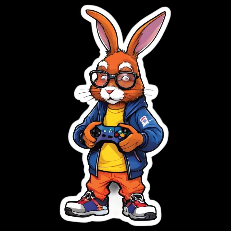 Gamer bunny with controller