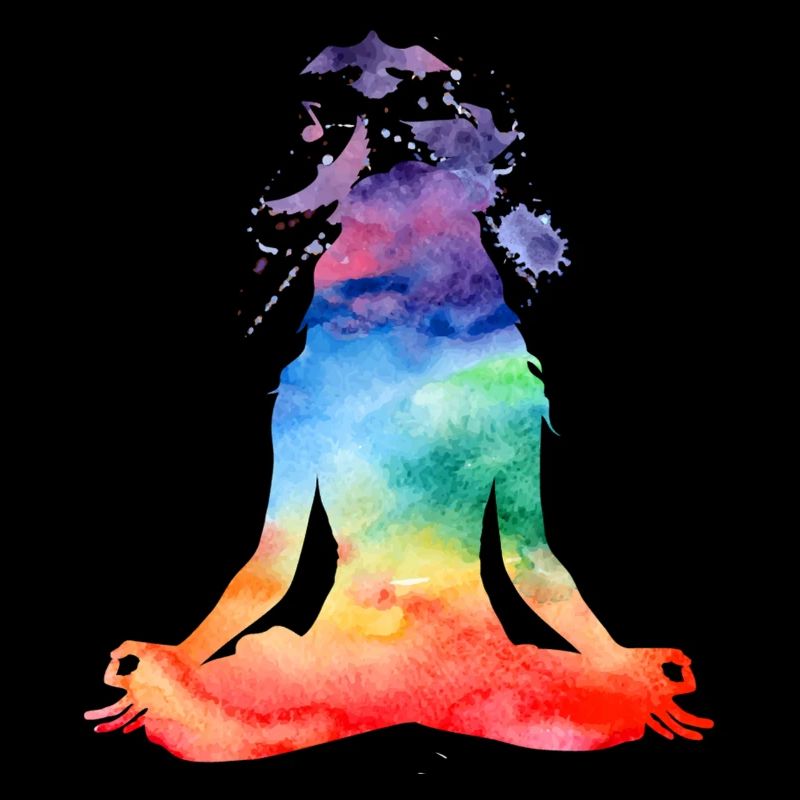 Regenbogen-Aquarell-Yoga