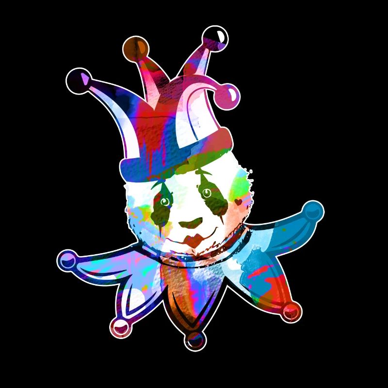 harlekin,panda,illustration,pantomime,bunter panda