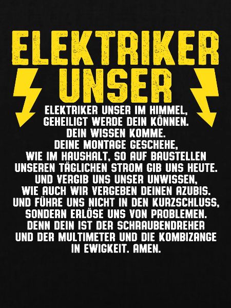 Elektriker Unser Gebet