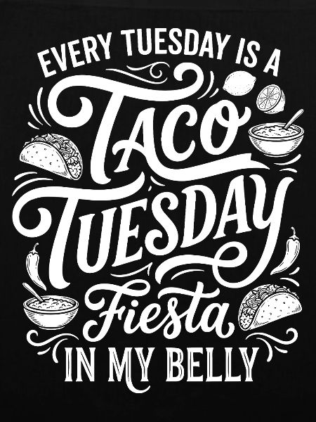 Taco Tuesday Fiesta Typografie