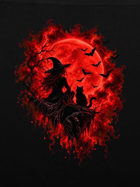 Halloween Hexe Blutmond