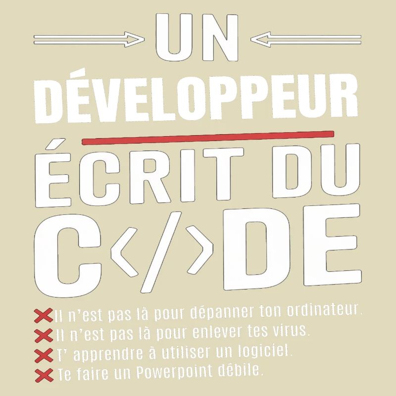 Un développeur écrit du code humour programmation