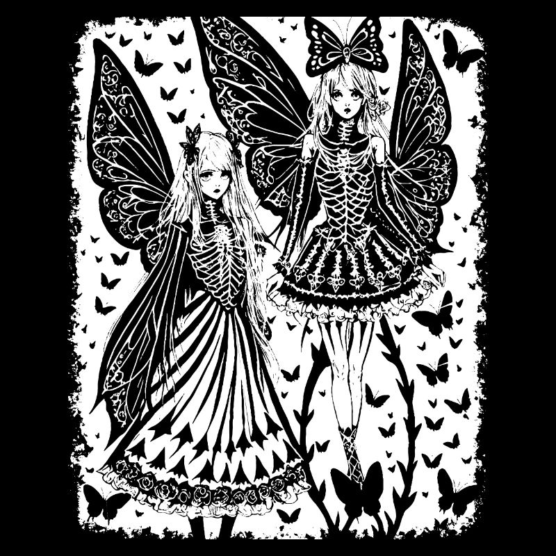 Fairycore Esthétique Grunge Squelette Fée Goth G