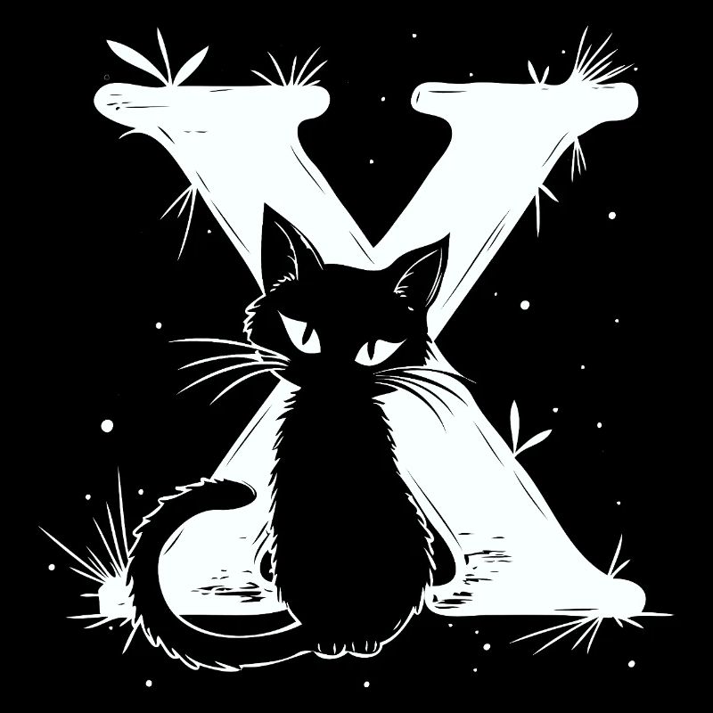 Lettre X avec chat