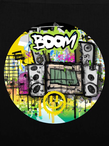 Boom Box mit Smiley - Graffiti