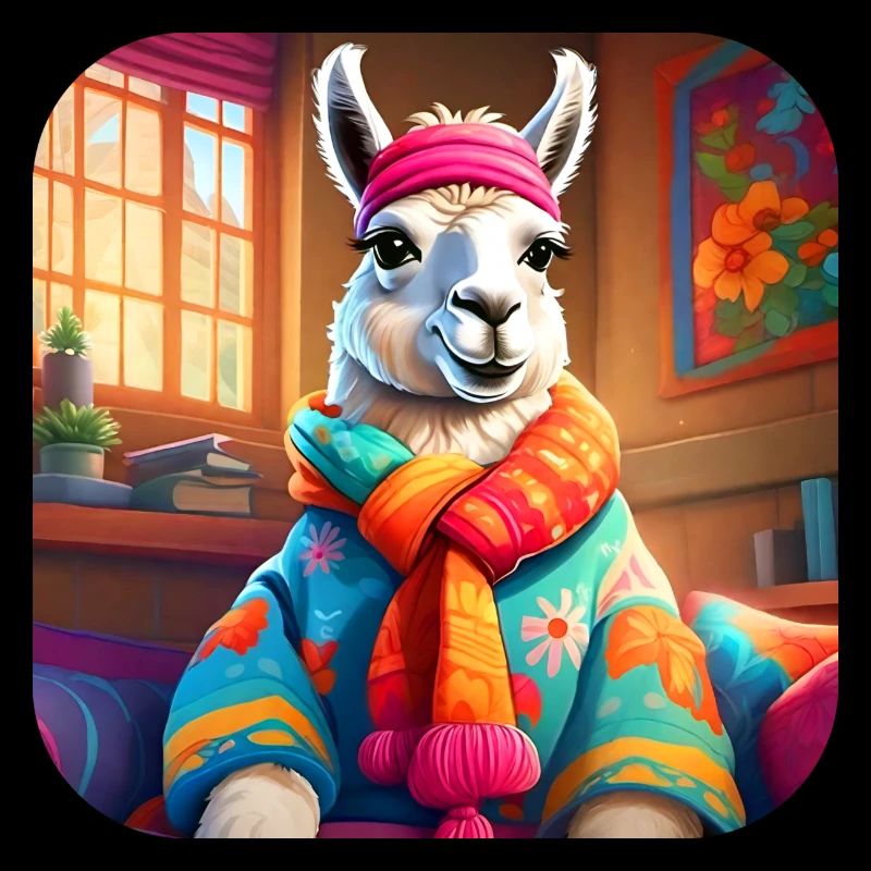 Cool Cozy Winter Llama