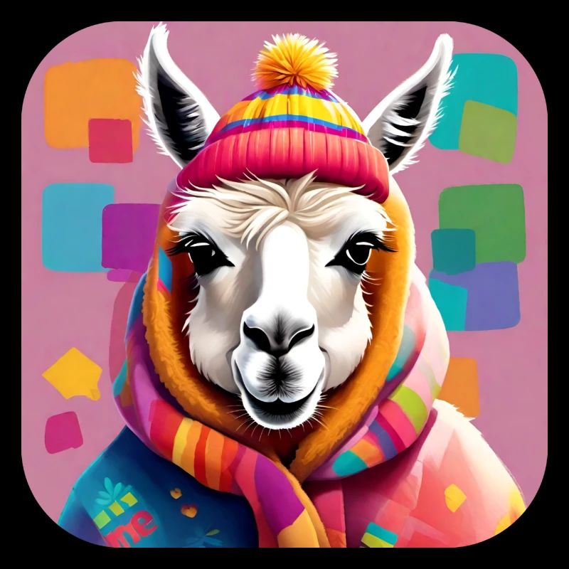 Cool Cozy Winter Llama