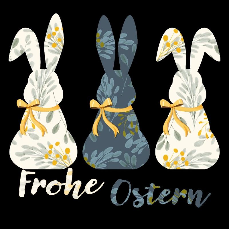 Frohe Ostern Hase Osterhasen Oster Bogen Gold