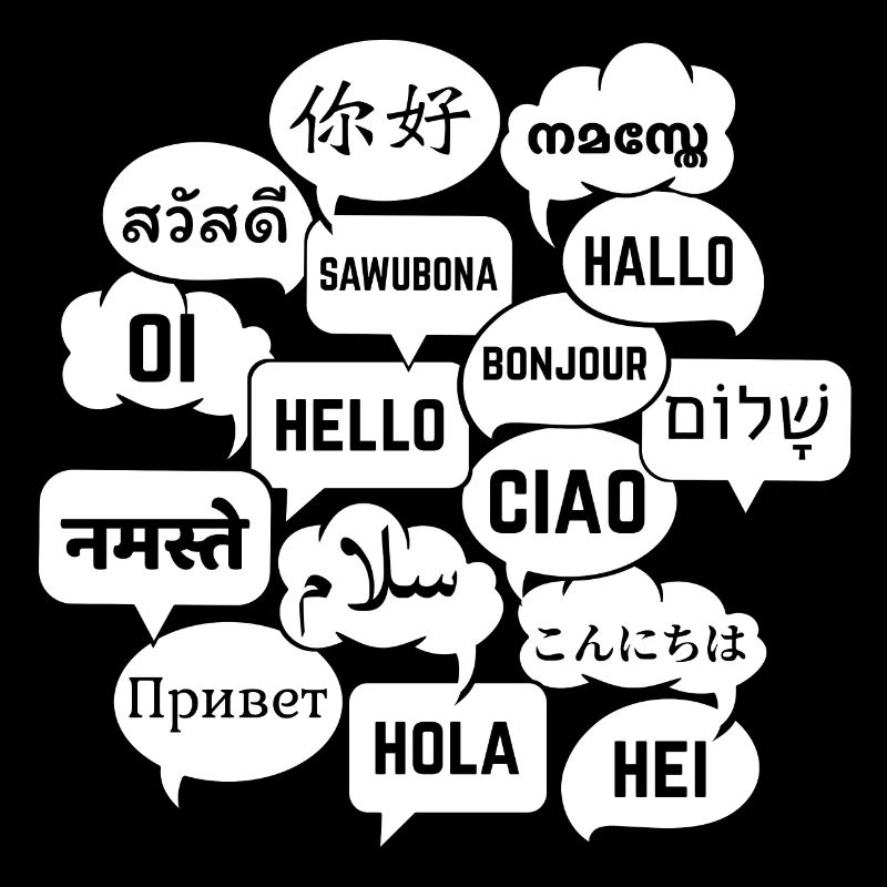 Bulles avec "hello" dans différentes langues